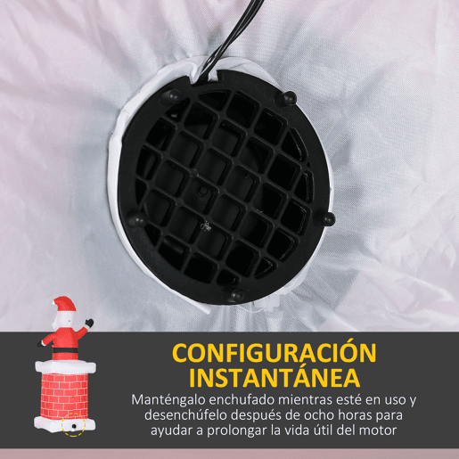 HOMCOM Pai Natal Insuflável com Chaminé Insuflável de Natal com 2 Luzes LED e Insuflador Elétrico Decoração de Natal para Exterior e Interior 80x70x210 cm Multicor HOMCOM Pai Natal Insuflável com Chaminé Insuflável de Natal com 2 Luzes LED e Insuflador Elétrico Decoração de Natal para Exterior e Interior 80x70x210 cm Multicor
