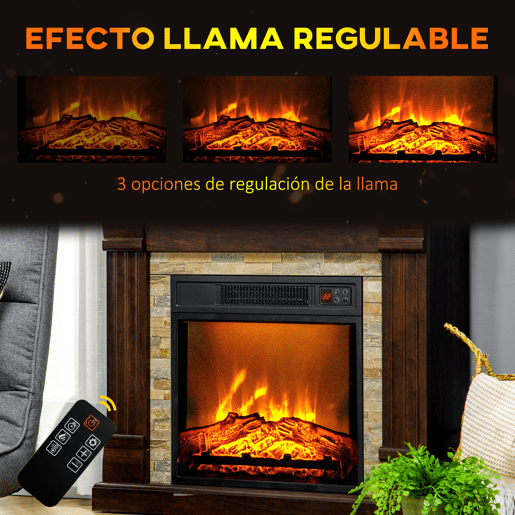 HOMCOM Lareira Elétrica 1800W Lareira com Efeito de Chama Realista Controlo Remoto Temporizador e Proteção Contra Superaquecimento para Ambientes de 30 m² 80x21,6x67,8 cm Marrom HOMCOM Lareira Elétrica 1800W Lareira com Efeito de Chama Realista Controlo Remoto Temporizador e Proteção Contra Superaquecimento para Ambientes de 30 m² 80x21,6x67,8 cm Marrom