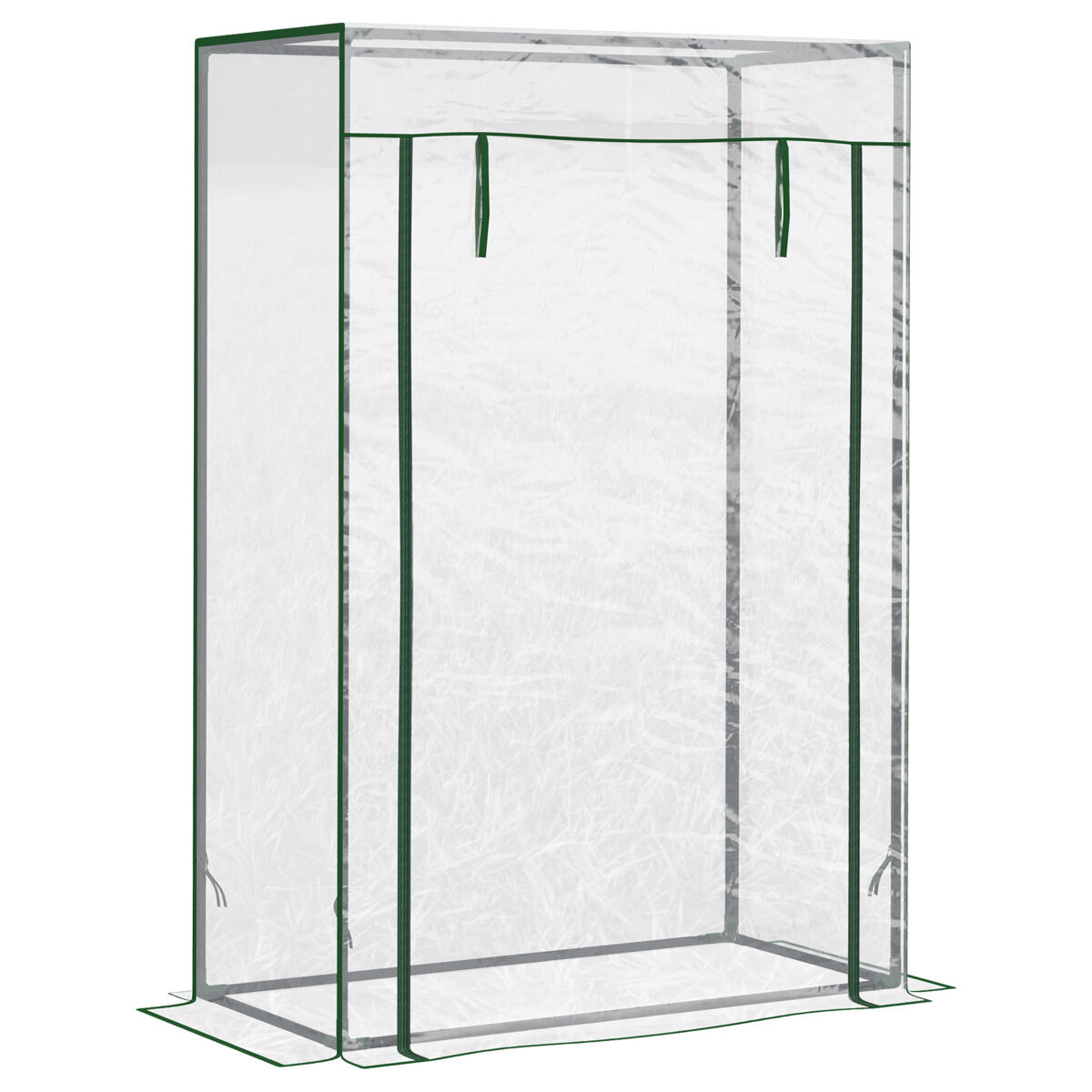 Outsunny invernadero de exterior invernadero de jardín con puerta enrollable y estructura de acero invernadero pequeño para cultivo de plantas tomates en terraza patio 100x50x150 cm transparente