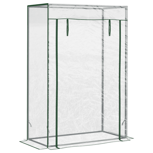 Outsunny Estufa com Porta Enrolável e Estrutura de Aço Estufa de Jardim Varanda Pátio para Cultivo de Plantas 100x50x150 cm Transparente