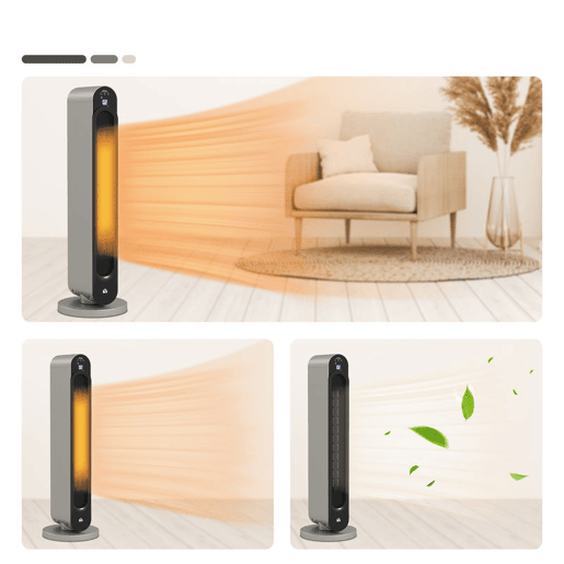 HOMCOM Aquecedor Cerâmico de Torre 11002200W com Controlo Remoto Ecrã LED Temporizador de 12h Termostato 3 Modos e Oscilação para 20-25m² Ø25x73,5cm Prata e Preto HOMCOM Aquecedor Cerâmico de Torre 11002200W com Controlo Remoto Ecrã LED Temporizador de 12h Termostato 3 Modos e Oscilação para 20-25m² Ø25x73,5cm Prata e Preto