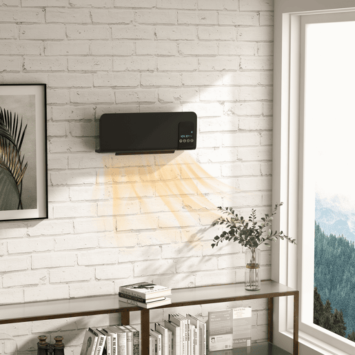 HOMCOM Aquecedor Elétrico de Parede 1000W2000W Aquecedor com Ecrã LED Controlo Remoto Termostato Temporizador para Áreas de 15-20 m² 54,5x12x21,5 cm Preto HOMCOM Aquecedor Elétrico de Parede 1000W2000W Aquecedor com Ecrã LED Controlo Remoto Termostato Temporizador para Áreas de 15-20 m² 54,5x12x21,5 cm Preto