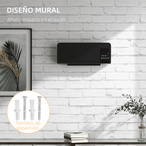 HOMCOM Aquecedor Elétrico de Parede 1000W2000W Aquecedor com Ecrã LED Controlo Remoto Termostato Temporizador para Áreas de 15-20 m² 54,5x12x21,5 cm Preto HOMCOM Aquecedor Elétrico de Parede 1000W2000W Aquecedor com Ecrã LED Controlo Remoto Termostato Temporizador para Áreas de 15-20 m² 54,5x12x21,5 cm Preto