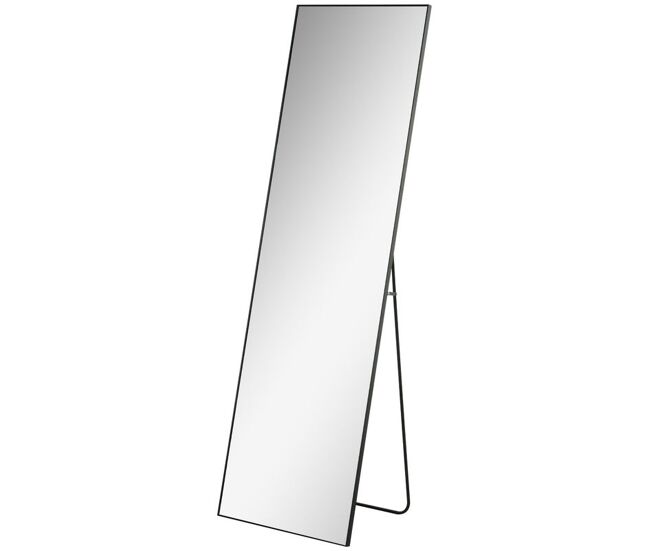 Homcom espejo de pie cuerpo entero 161,5x50 cm con marco de aleación de aluminio espejo pared rectangular con 2 formas de uso para pasillo dormitorio