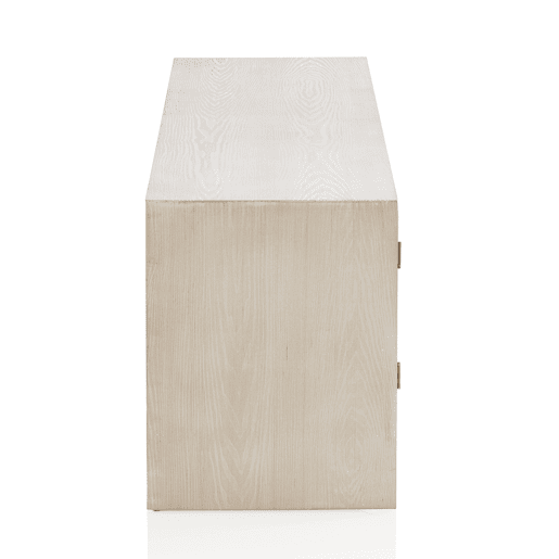 Mesa de televisão Balu de madeira de freixo lavada branca