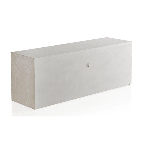 Mesa de televisão Balu de madeira de freixo lavada branca