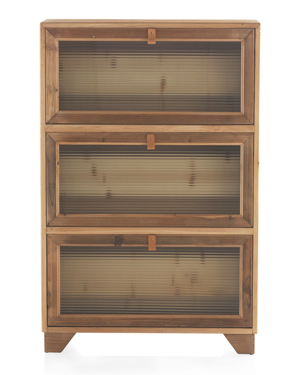 Zapatero de madera de 3 cajones