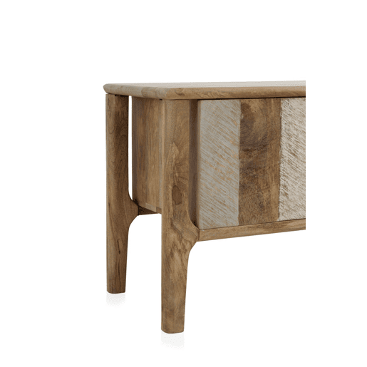 Suporte Para Tv De Madeira De Mangueira Cinzento Envelhecido