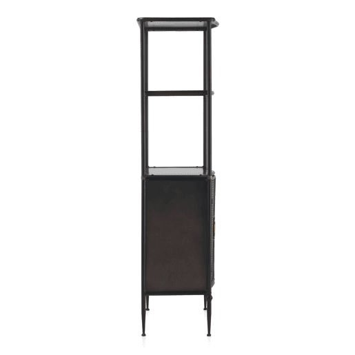Estante 2 Portas Bronze Com Estrutura Metálica Preta