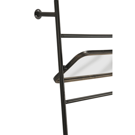 Prateleira de parede com armação de metal preto