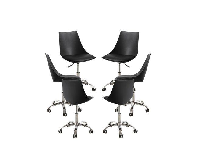 Pack 6 sillas blok office - negro