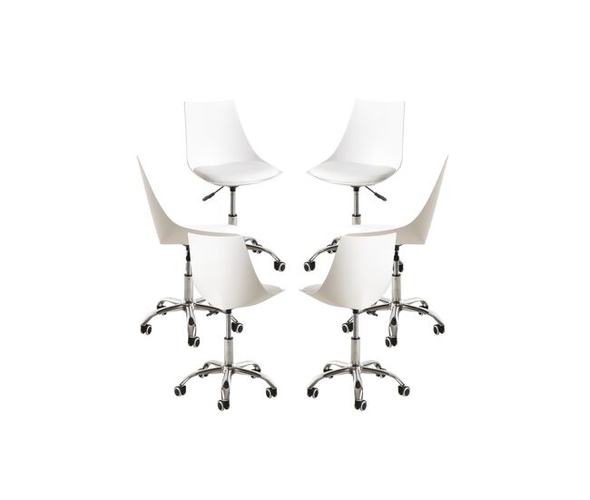 Pack 6 sillas blok office - blanco