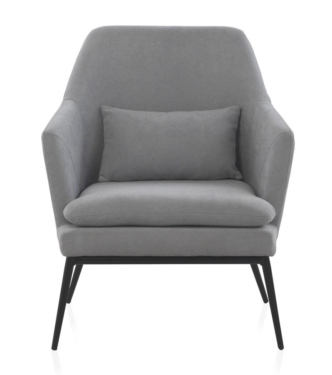Sillón tapizado con cojín y patas de metal