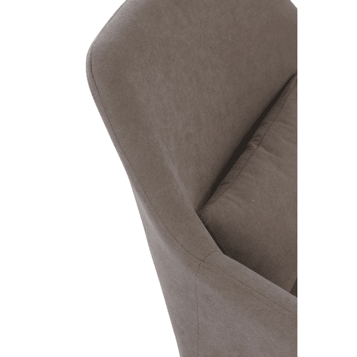 Poltrona estofada taupe com almofada e pernas de metal
