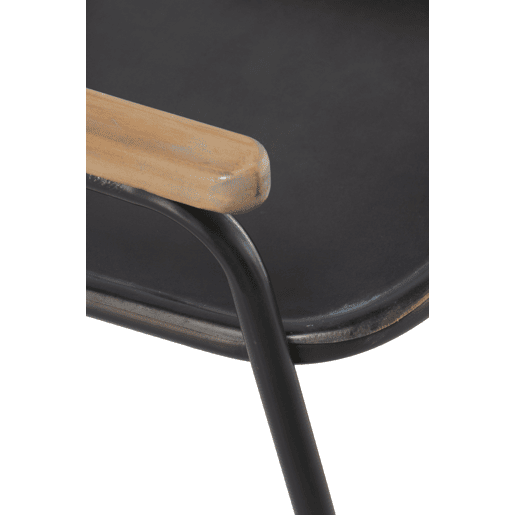 Poltrona com encosto em bronze e estrutura em metal preto