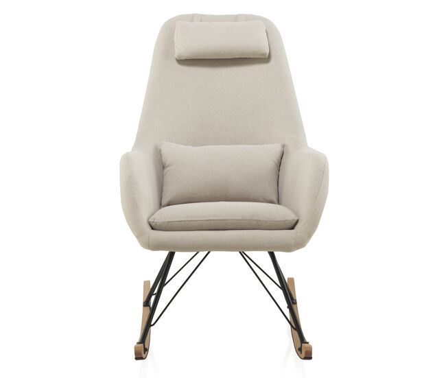 Sillón balancín tapizado con patas de metal
