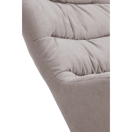 Mecedora Tapizada Beige Con Patas De Metal De Haya