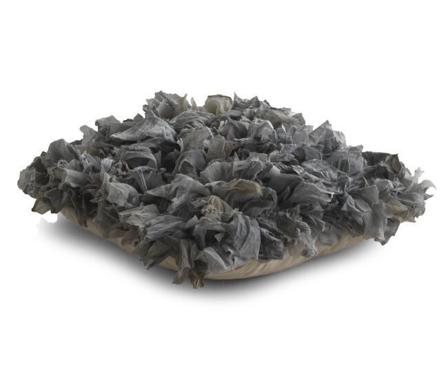 Cojín de algodón y poliéster gris 45x45 cm