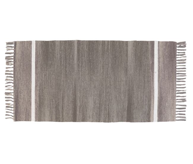 Alfombra de algodón gris 60x120 cm