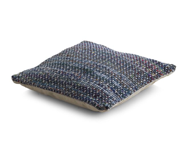Cojín de algodón azul 45x45 cm