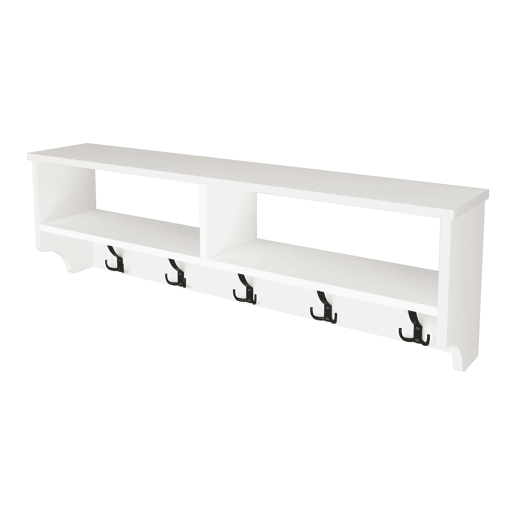 Bengaleiro de parede Åstorp em aglomeradoplástico 120 x 22 x 37 cm branco en.casa