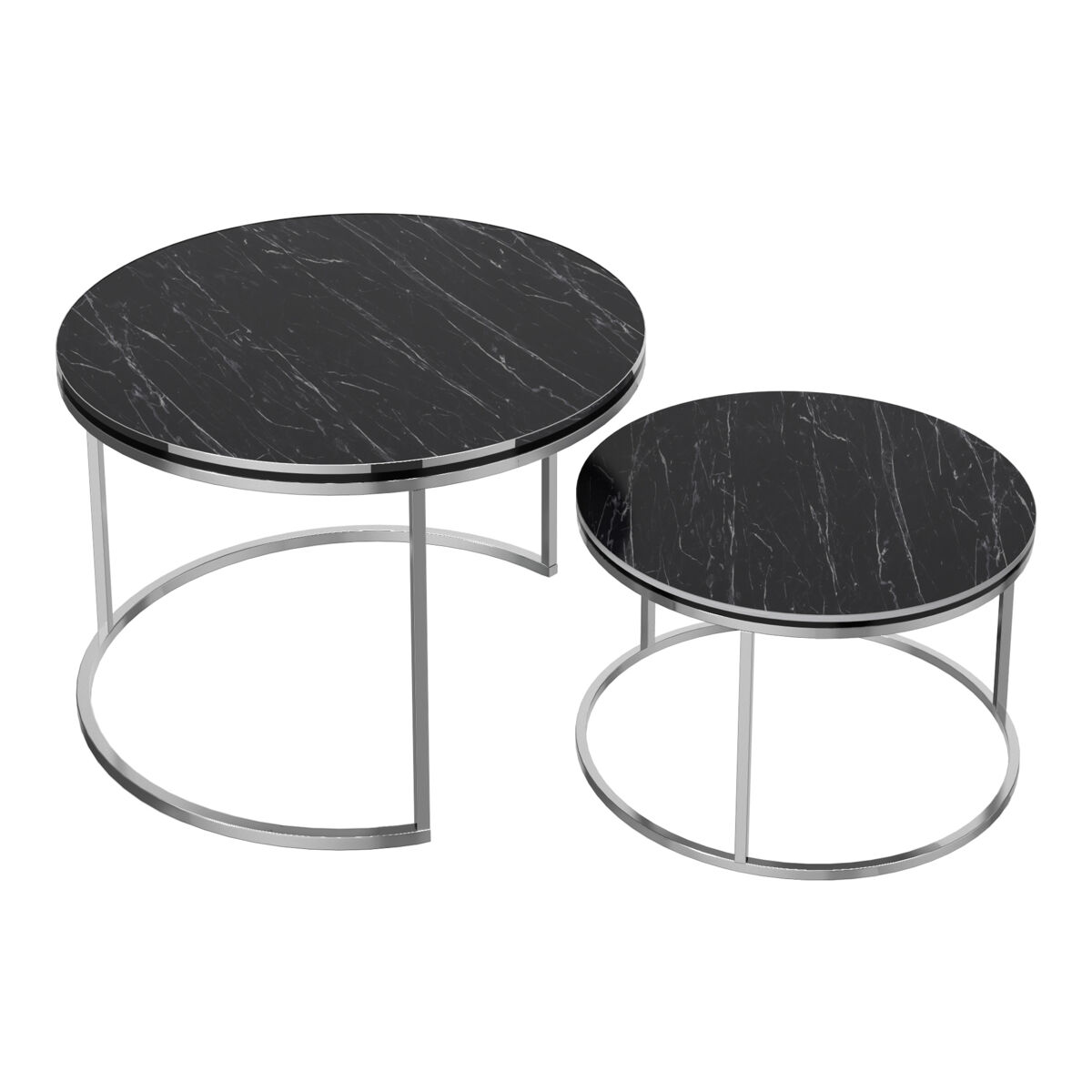 Set de 2 mesas de centro nido Skagen aglomerado y metal 60x60