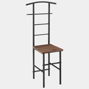 Mesa de cabeceira Anaheim - Cadeira suspensa 107 x 44,5 x 45 cm MDFMetal preto e efeito nogueira en.casa