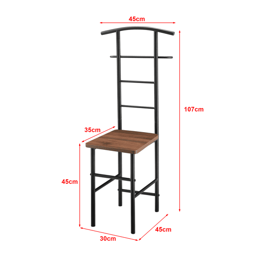 Mesa de cabeceira Anaheim - Cadeira suspensa 107 x 44,5 x 45 cm MDFMetal preto e efeito nogueira en.casa