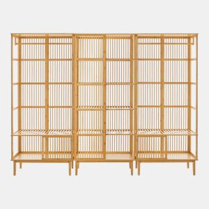 Conjunto para bengaleiro - 2x bengaleiro de burro Vemb e 1x prateleira de bambu Trundholm 185 x 240 x 45 cm - Cor natural en.casa