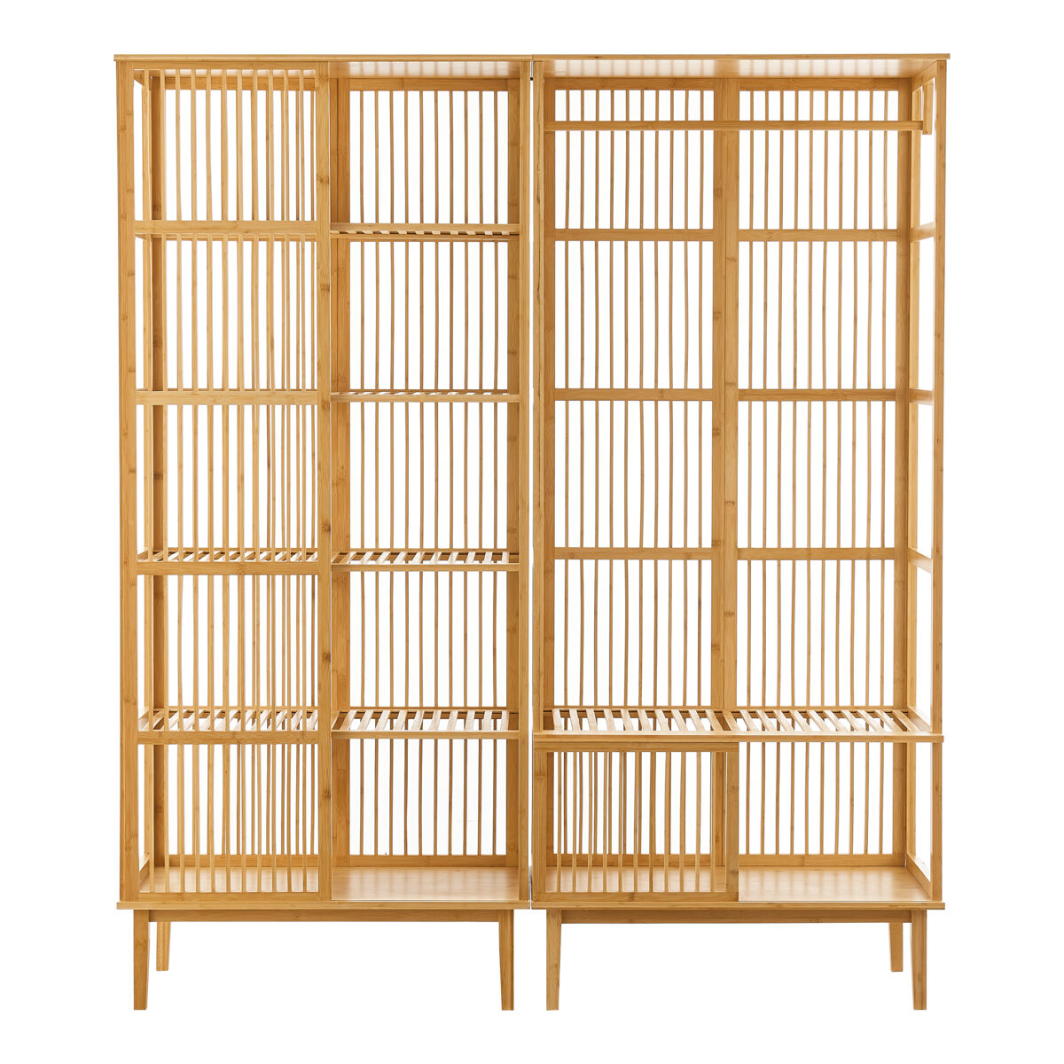 Perchero burro vemb y estantería trundholm bambú 185 x 160 x 45 cm - color natural [en.casa]