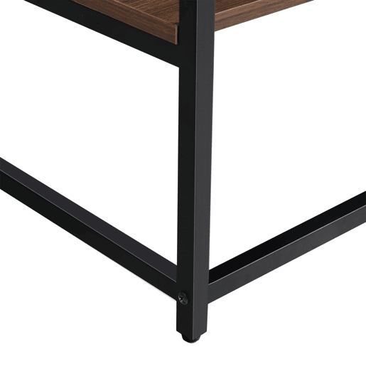 Armário para hall de entrada Horgau com poleiro de burro e várias prateleiras de metal e MDF 180 x 120 x 40 cm - efeito preto e nogueira en.casa