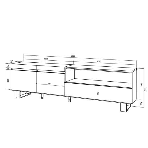 Móvel de TV, Muito espaço de arrumação, 200x35x57cm, Para televisores até 80, Design industrial, Estilo moderno, Cimento Móvel de TV, Muito espaço de arrumação, 200x35x57cm, Para televisores até 80, Design industrial, Estilo moderno, Cimento