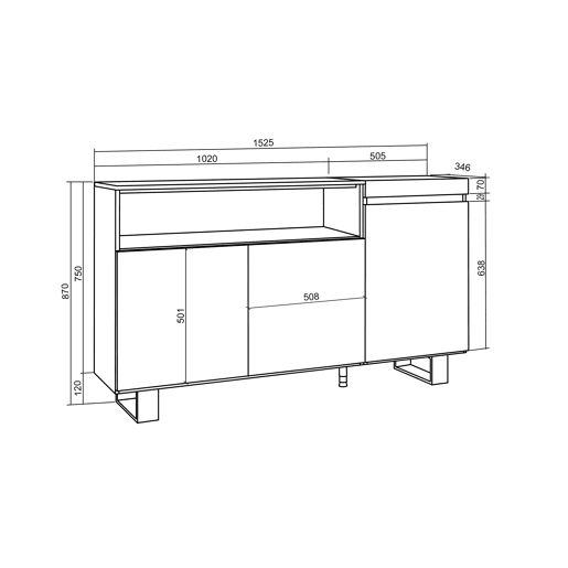 Aparador sala de jantar, Sala, Cozinha, Entrada, TV, 150x35x87cm, 3 Portas, Design industrial, Estilo moderno, Cimento Aparador sala de jantar, Sala, Cozinha, Entrada, TV, 150x35x87cm, 3 Portas, Design industrial, Estilo moderno, Cimento