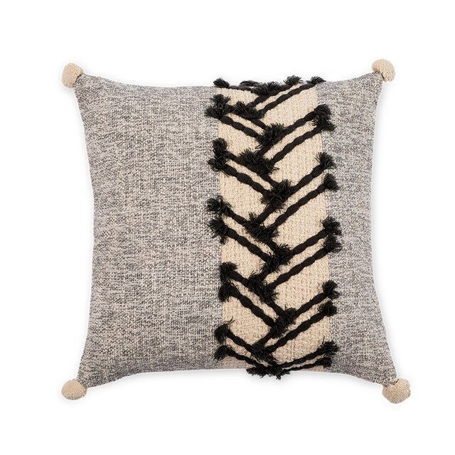 Funda de cojín de algodón hana 45x45 gris