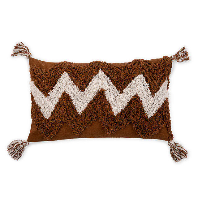 Funda de cojín de algodón sibu 30x50 marrón
