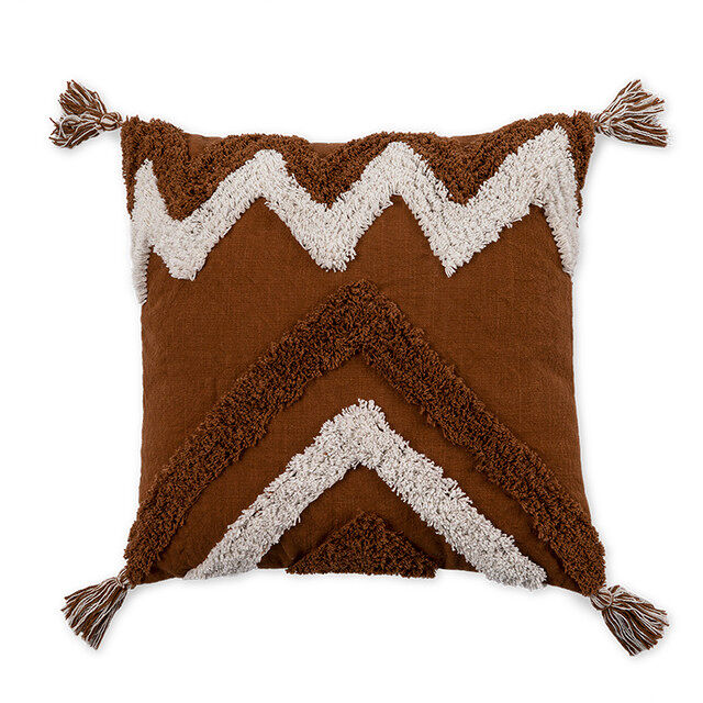 Funda de cojín de algodón sibu 45x45 marrón