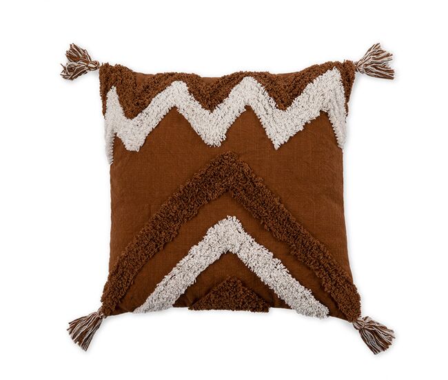 Funda de cojín de algodón sibu 45x45 marrón