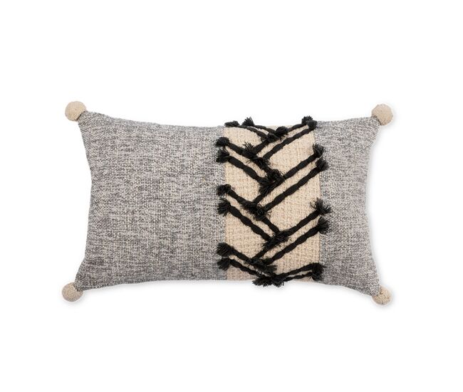 Funda de cojín de algodón hana 30x50 gris