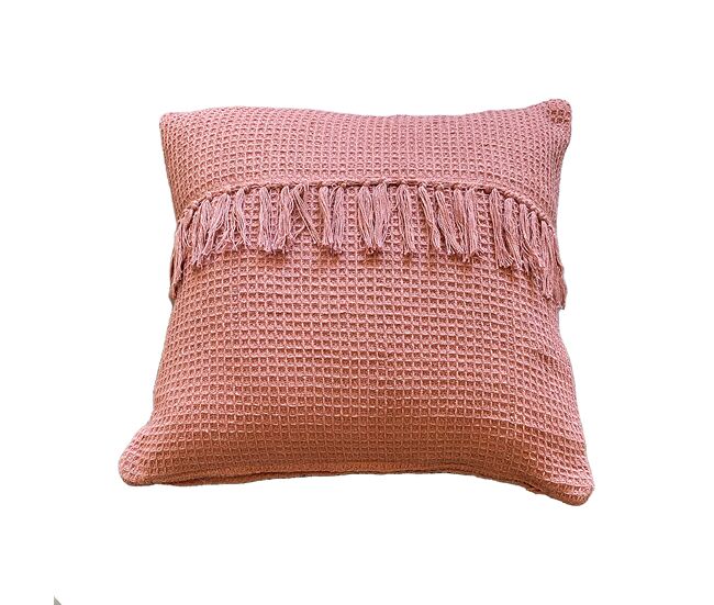 Funda de cojín de algodón tawa 45x45 colorete