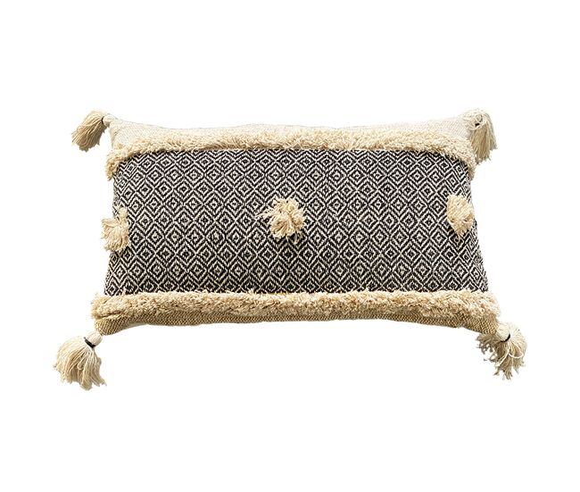 Funda de cojín de algodón pima 30x50 marrón