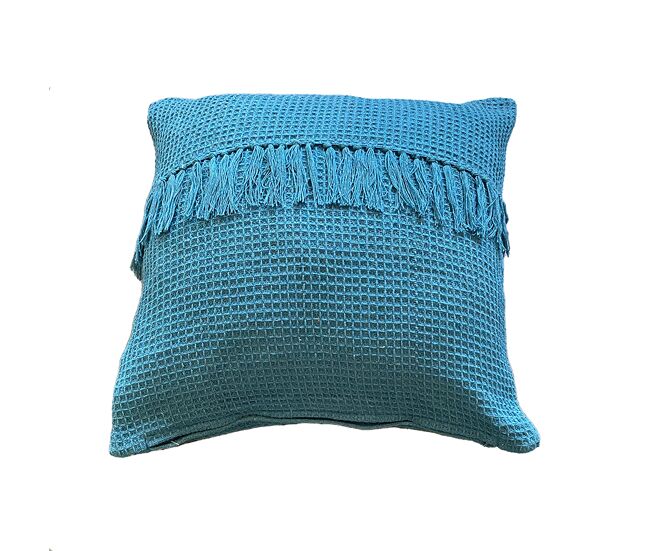 Funda de cojín de algodón tawa 45x45 azul