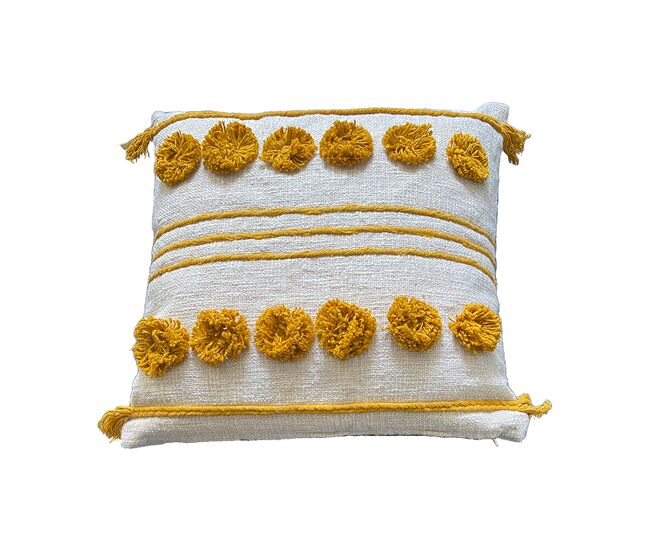 Funda de cojín de algodón nanti 45x45 mostaza