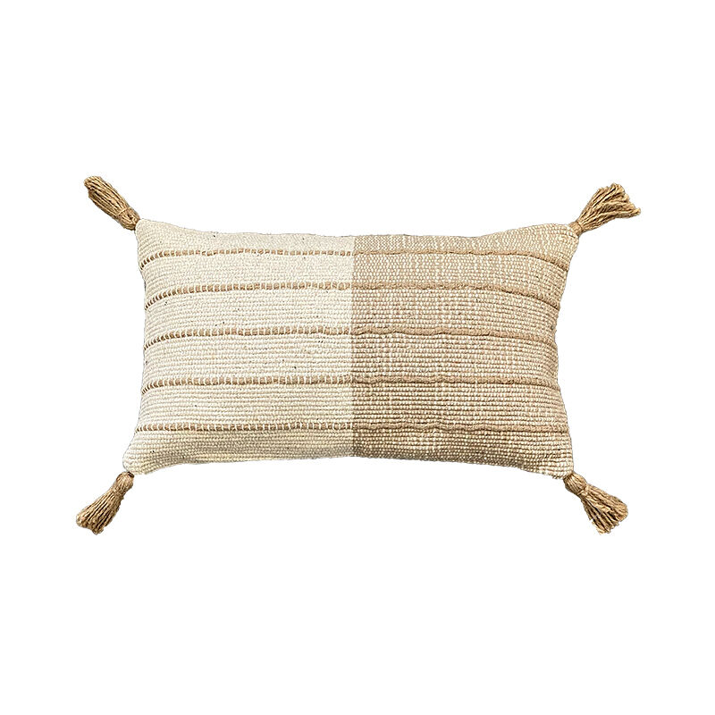 Funda de cojín de algodón con yute aqu 30x50 marrón