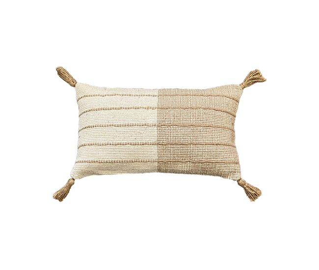 Funda de cojín de algodón con yute aqu 30x50 marrón