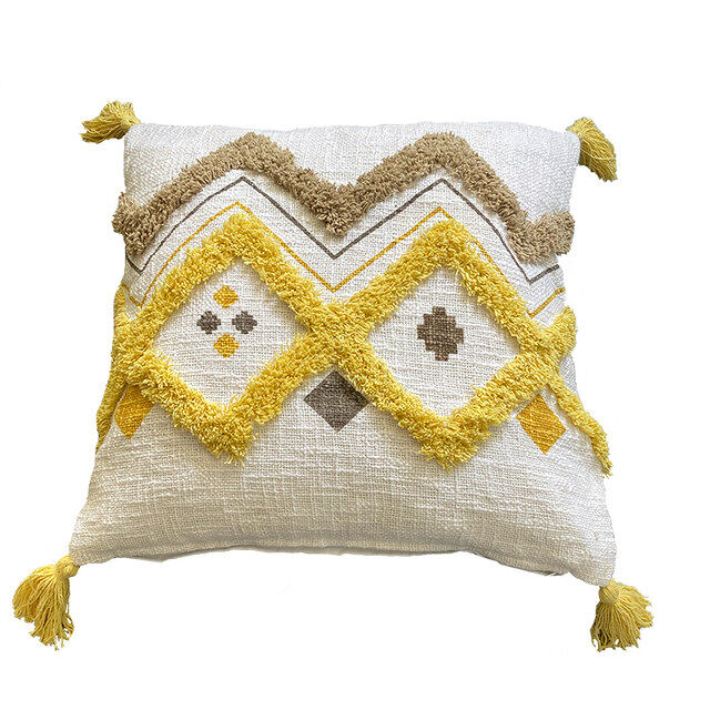 Funda de cojín de algodón hopi 45x45 beige
