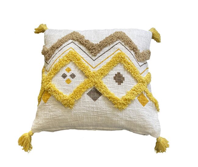 Funda de cojín de algodón hopi 45x45 beige