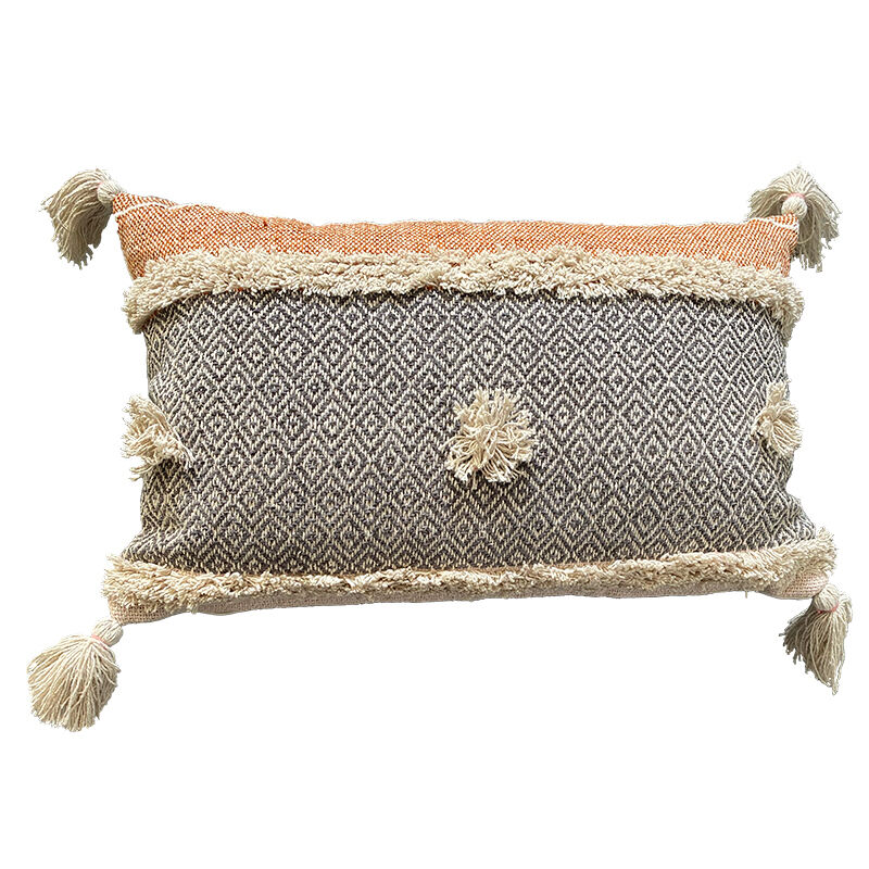 Funda de cojín de algodón pima 30x50 terracotta