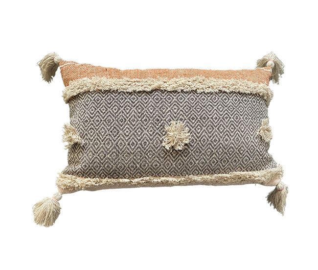 Funda de cojín de algodón pima 30x50 terracotta