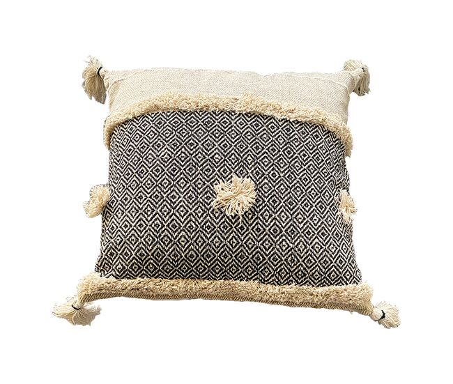 Funda de cojín de algodón pima 45x45 marrón