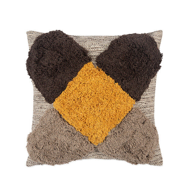 Funda de cojín de algodón acoma 45x45 mostaza